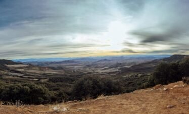 A panoramic view of a mountain range