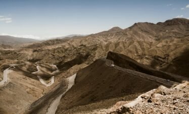 aerial photography of brown mountains