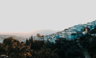 a view of a city from a hill
